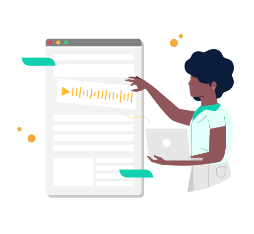 Our audio player sits on your website so visitors can listen to content